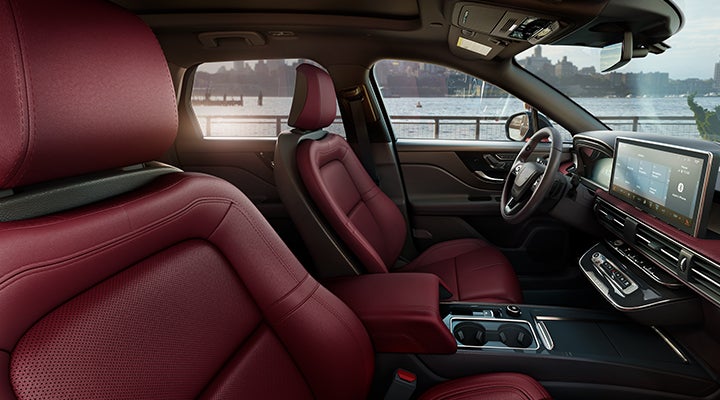 The available Perfect Position front seats in the 2024 Lincoln Corsair® SUV are shown. | Crossroads Lincoln of Southern Pines in Southern Pines NC