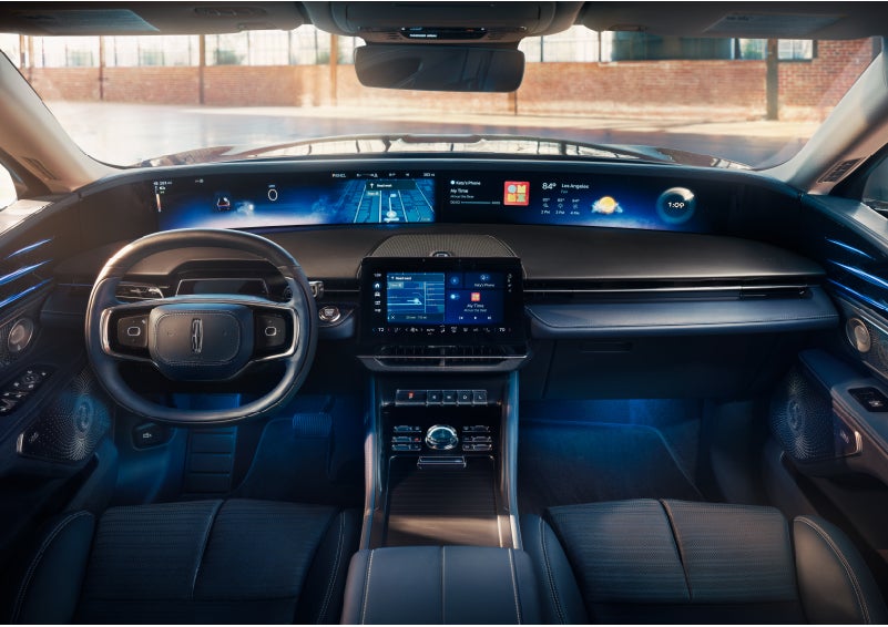 The panoramic display is shown in a 2024 Lincoln Nautilus® SUV. | Crossroads Lincoln of Southern Pines in Southern Pines NC